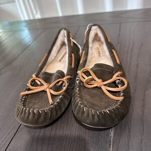 Lucky Brand Olive Moccasins with Tan Laces